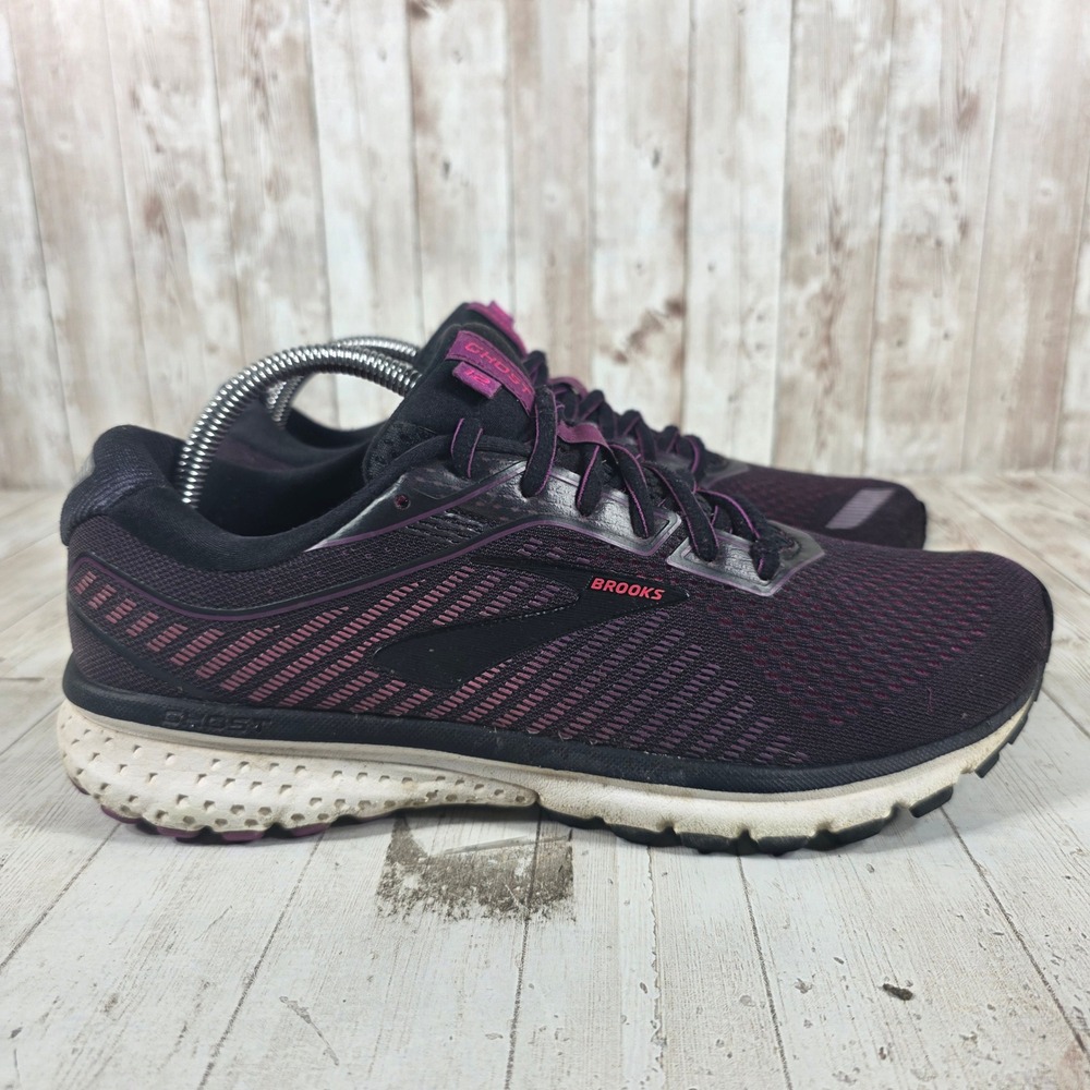 Brooks Ghost‎ 12 Womens Running Shoes Black Plum Purple 1203051B063 Size 11